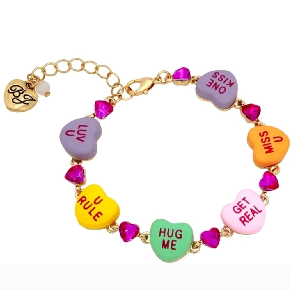 💕▪️Betsey Johnson ▪️THINK PINK SWEETHEART FLEX BRACELET MULTIcolor